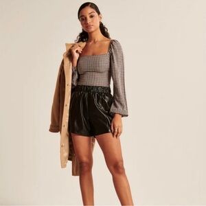 Abercrombie & Fitch - Long-Sleeve Plaid Puff Sleeve Top - Size M